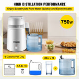 Distilling & Brewing: VEVOR Water Distiller Purifier Pure Water Distiller Filters Water Distillation 4L Internal Stainless Steel with Collection Bottle