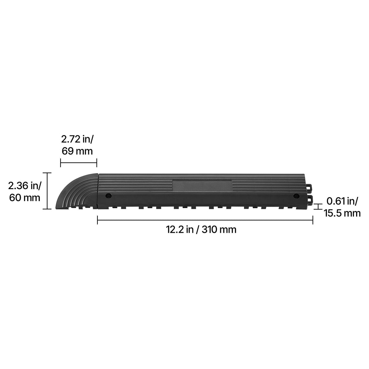 Transition Edge Kit, 11-Piece, Durable Straight Garage Floor Edging, PP Material, Easy Installation, Edge Protection for Wet Area Restaurant Pool, Only Compatible with Drainage Mats, Black