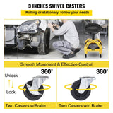 Mobility & Accessibility: VEVOR Rolling Garage Stool, 300LBS Capacity, Adjustable Height from 24 in to 28.7 in, Mechanic Seat with 360-degree Swivel Wheels and Tool Tray, for Workshop, Auto Repair Shop, Yellow