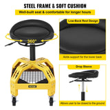 Mobility & Accessibility: VEVOR Rolling Garage Stool, 300LBS Capacity, Adjustable Height from 24 in to 28.7 in, Mechanic Seat with 360-degree Swivel Wheels and Tool Tray, for Workshop, Auto Repair Shop, Yellow