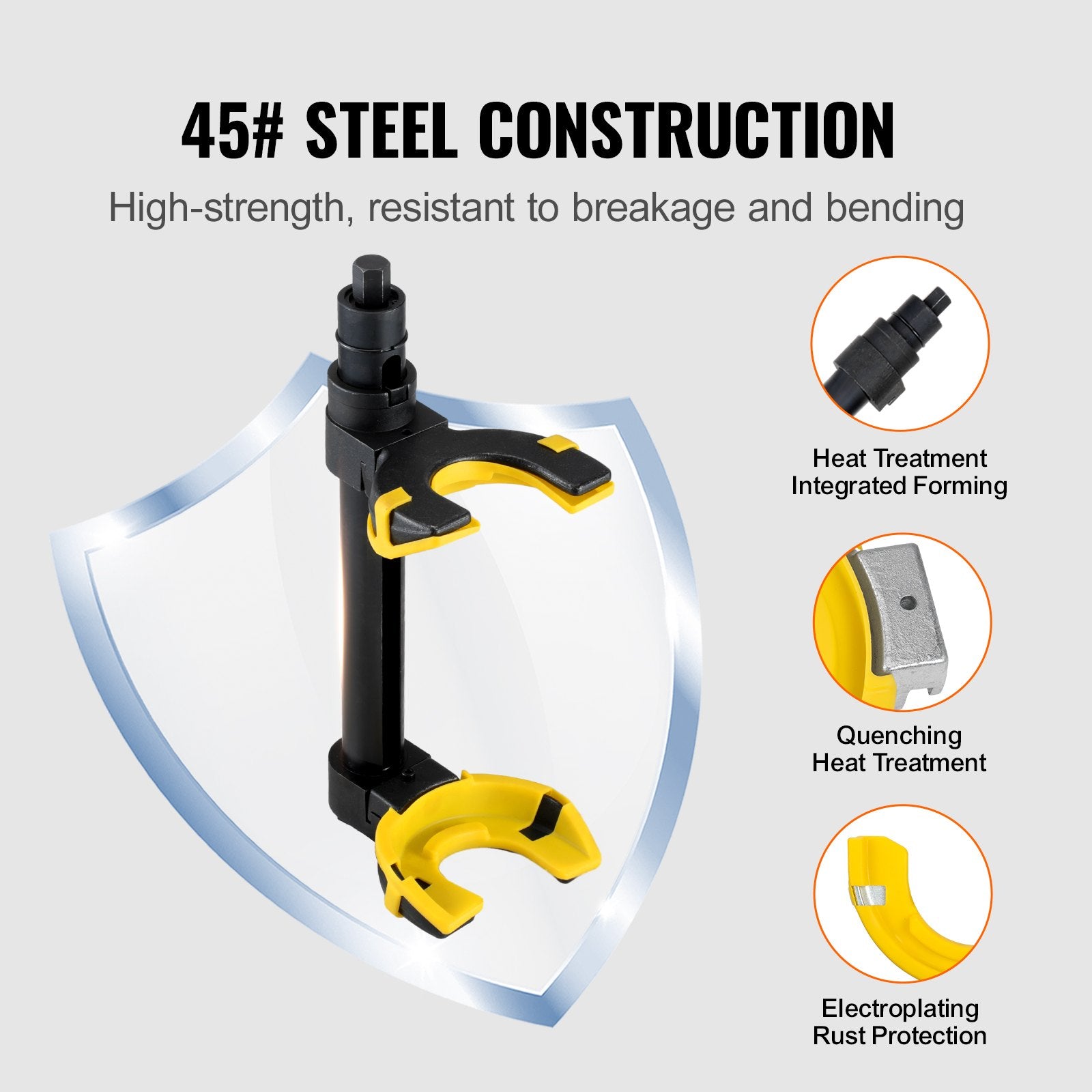 Automotive Repair & Speciality Tools: VEVOR Strut Spring Compressor Set, Macpherson Strut Spring Compressor Kit, Interchangeable Fork Strut Coil Extractor Remover Tool, with Yellow Protective Sleeve and Carrying Case