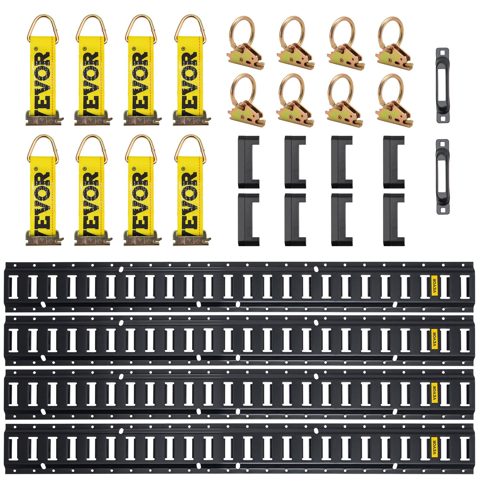 Automotive Repair & Speciality Tools: VEVOR E Track Tie Down Rail Kit 30PCs 1.52m E Track Rails Enclosed Cargo Trailer
