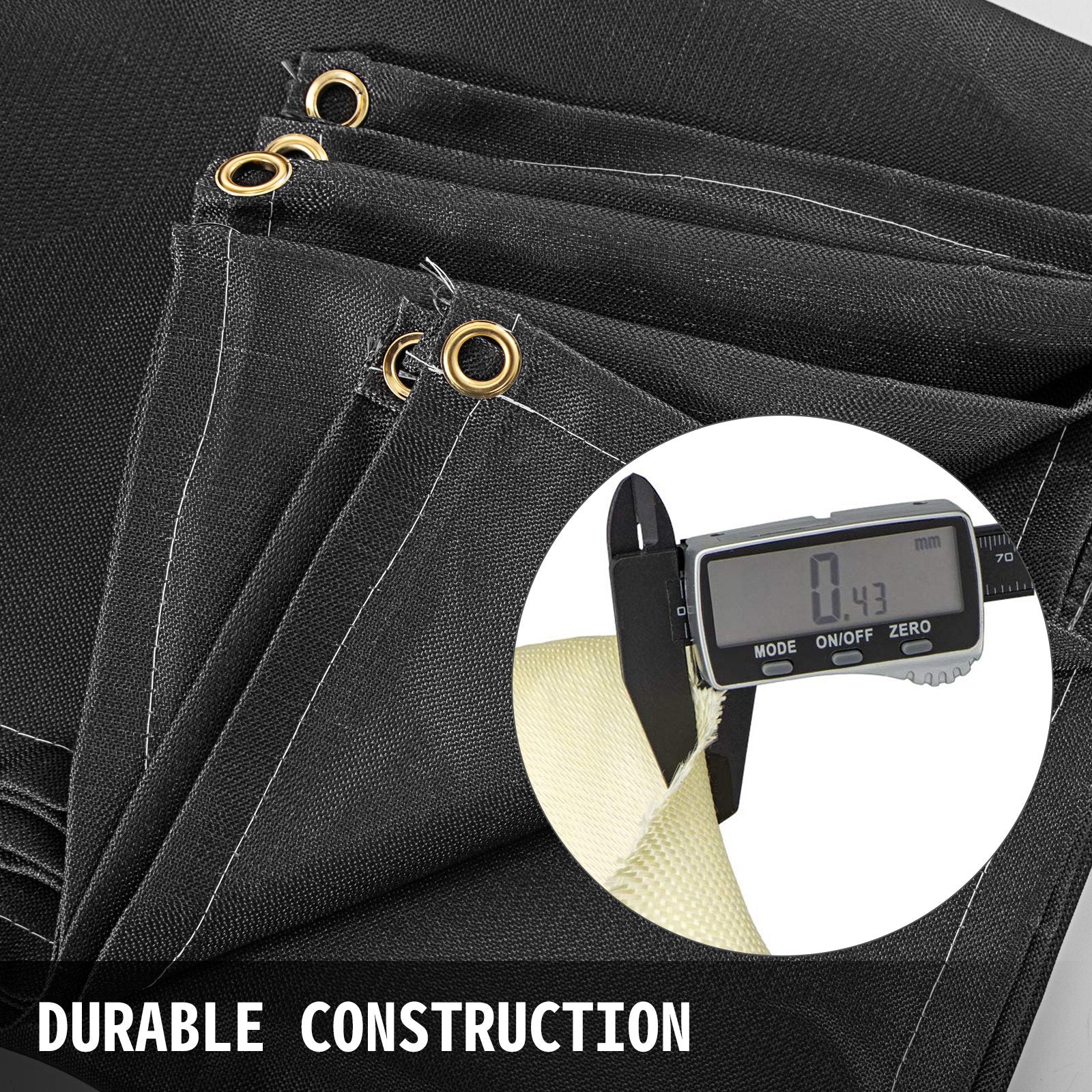 Caravan Accessories: VEVOR 10 x 10 Ft Welding Blanket Black Fiberglass Blanket Portable Fiberglass Fire Retardant Blanket Welding Mat Welding Fireproof Thermal Resistant Insulation With Carry Bag