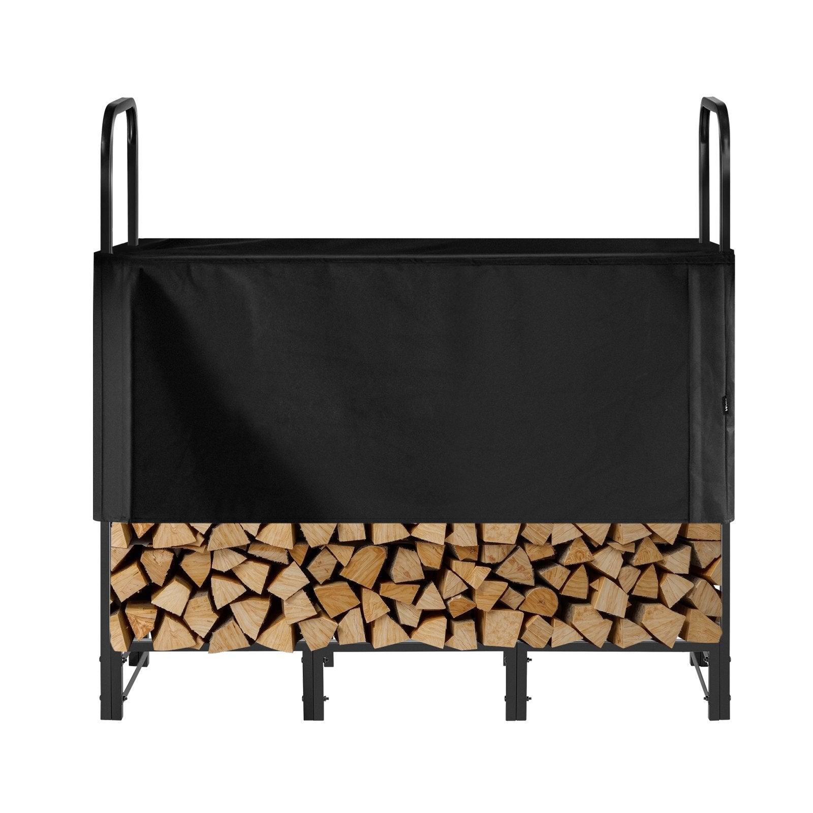 Coat Racks: VEVOR Firewood Rack with Waterproof Cover, 1.22m Outdoor Firewood Holder, 1/4 Cord Storage Metal Log Holder, 400lb Max Weight Capacity, Top Covered, Powder-Coated Wood Storage Rack for Fireplace Deck