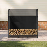 Coat Racks: VEVOR Firewood Rack with Waterproof Cover, 1.22m Outdoor Firewood Holder, 1/4 Cord Storage Metal Log Holder, 400lb Max Weight Capacity, Top Covered, Powder-Coated Wood Storage Rack for Fireplace Deck