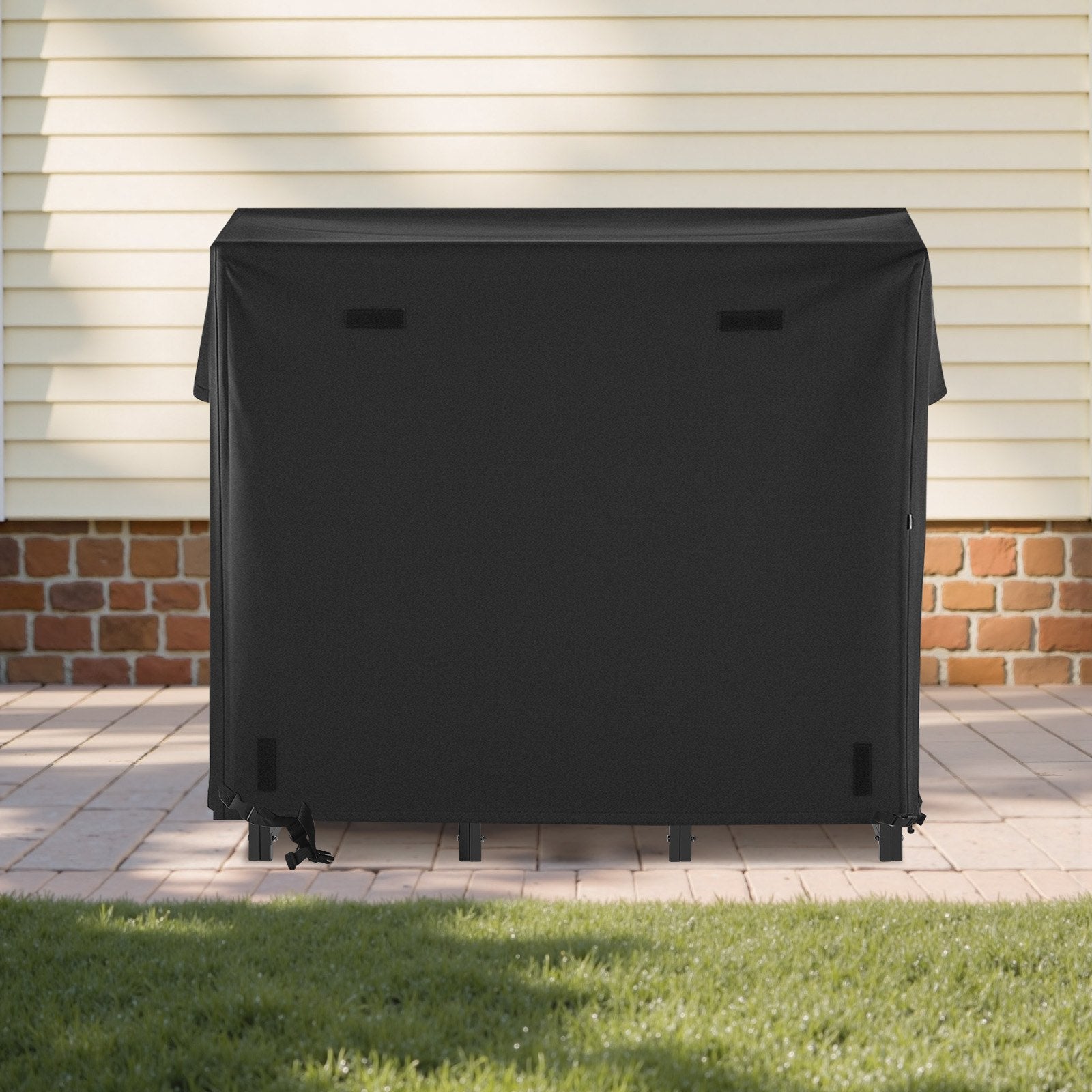 Towel Racks & Holders: VEVOR Firewood Rack with Waterproof Cover, 1.22m Outdoor Firewood Holder, 1/4 Cord Storage Metal Log Holder, 400lb Max Weight Capacity, Full Covered, Powder-Coated Wood Storage Rack for Fireplace Deck