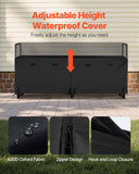 Coat Racks: VEVOR Firewood Rack with Waterproof Cover, 2.57m Outdoor Firewood Holder, 1/2 Cord Storage Metal Log Holder, 299kg Max Weight Capacity, Top Covered, Powder-Coated Wood Storage Rack for Fireplace Deck