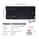 Heating Pads: VEVOR Sauna Blanket for Detoxification, Portable Far Infrared Sauna for Home, Oxford Sauna Bag w/ Arm Holes & Carbon Fiber Heating, 1-6 Level Adjustable Temp, 5-60 Minutes Timer, 1800x800mm
