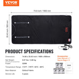 Heating Pads: VEVOR Sauna Blanket for Detoxification, Portable Far Infrared Sauna for Home, Oxford Sauna Bag w/ Arm Holes & Carbon Fiber Heating, 1-6 Level Adjustable Temp35-80°C, 5-60 Minutes Timer, 1900x900mm