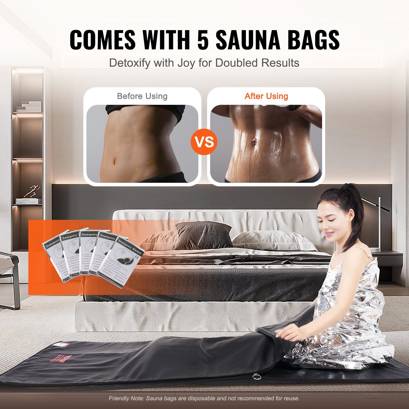Heating Pads: VEVOR Sauna Blanket for Detoxification, Portable Far Infrared Sauna for Home Relaxation, 1-6 Level Adjustable Temprature Rannge 35-85°C, 1-60 Minutes Timer,1800x800mm