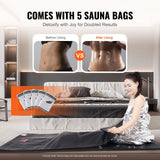 Heating Pads: VEVOR Sauna Blanket for Detoxification, Portable Far Infrared Sauna for Home Relaxation, 1-6 Level Adjustable Temprature Rannge 35-85°C, 1-60 Minutes Timer,1800x800mm