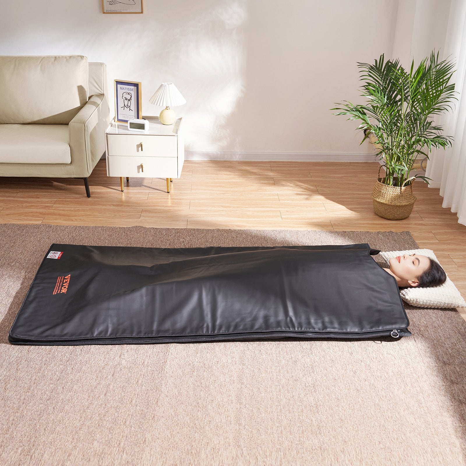 Heating Pads: VEVOR Sauna Blanket for Detoxification, Portable Far Infrared Sauna for Home Relaxation, 1-6 Level Adjustable Temprature Rannge 35-85°C, 1-60 Minutes Timer,1800x800mm