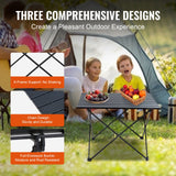 Camp Furniture: VEVOR Folding Camping Table, Outdoor Portable Side Tables, Lightweight Fold Up Table, Aluminum Alloy Ultra Compact Work Table with Carry Bag, For Cooking, Beach, Picnic, Travel, 22.2x15.9 inch, Black