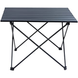 Camp Furniture: VEVOR Folding Camping Table, Outdoor Portable Side Tables, Lightweight Fold Up Table, Aluminum Alloy Ultra Compact Work Table with Carry Bag, For Cooking, Beach, Picnic, Travel, 22.2x15.9 inch, Black