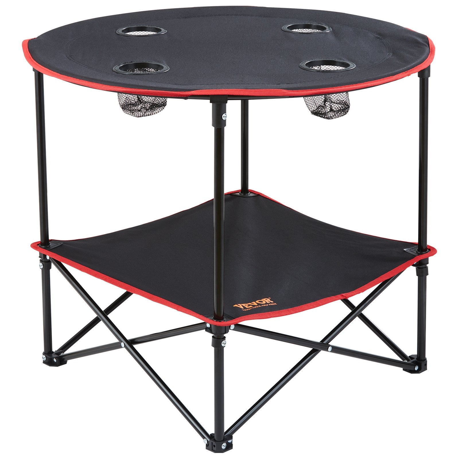 Outdoor Sofas & Lounge Sets: VEVOR Folding Camping Table, Outdoor Portable Side Tables, Lightweight Fold Up Table, 600D Oxford Fabric & Steel Ultra Compact Work Table with Large Storage & Carry Bag, For Beach Picnic, 28.3"x24"