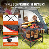 Outdoor Sofas & Lounge Sets: VEVOR Folding Camping Table, Outdoor Portable Side Tables, Lightweight Fold Up Table, 600D Oxford Fabric & Steel Ultra Compact Work Table with Large Storage & Carry Bag, For Beach Picnic, 28.3"x24"
