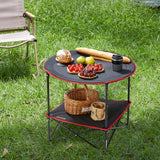 Outdoor Sofas & Lounge Sets: VEVOR Folding Camping Table, Outdoor Portable Side Tables, Lightweight Fold Up Table, 600D Oxford Fabric & Steel Ultra Compact Work Table with Large Storage & Carry Bag, For Beach Picnic, 28.3"x24"