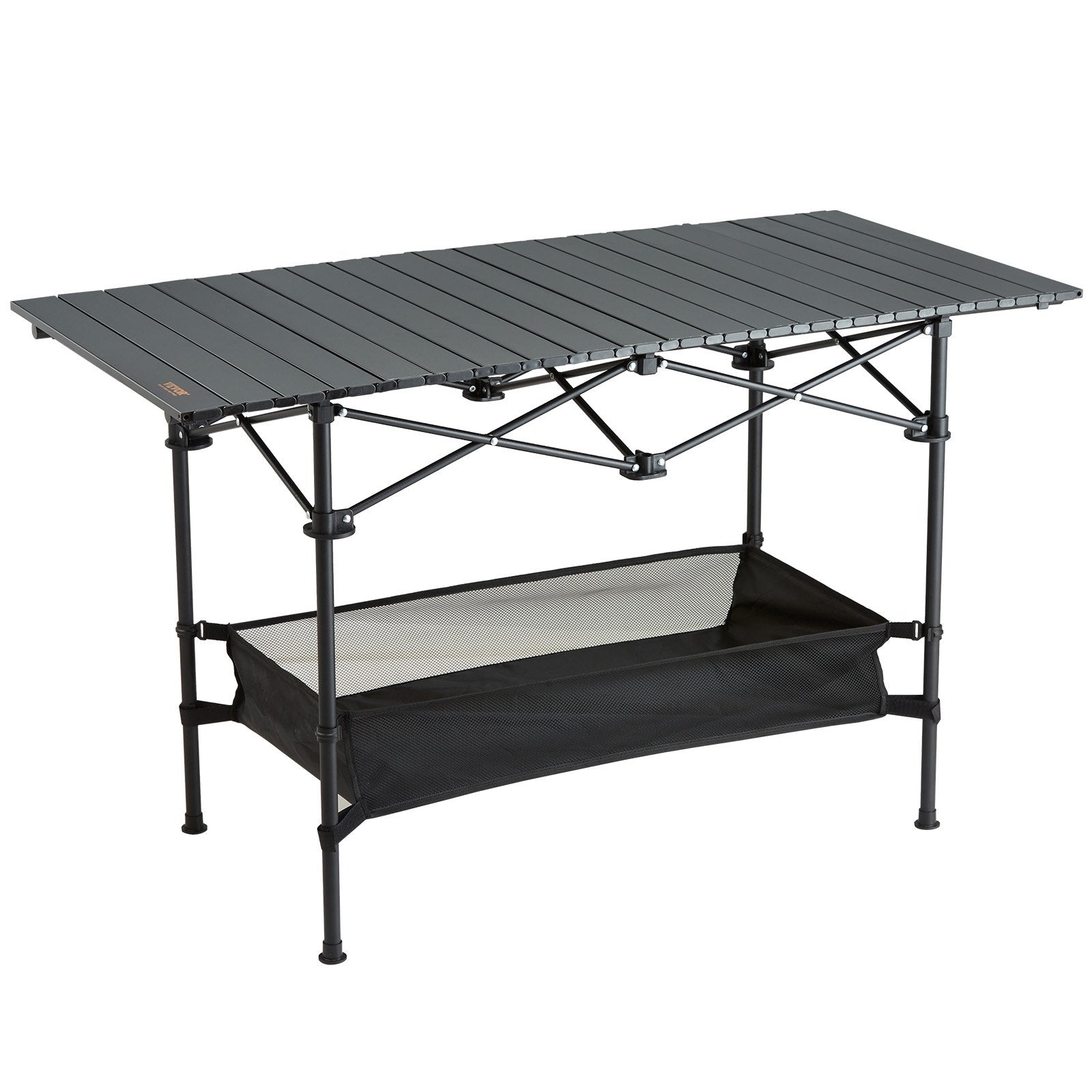 Outdoor Sofas & Lounge Sets: VEVOR Folding Camping Table, Outdoor Portable Side Tables, Lightweight Fold Up Table, Aluminum & Steel Ultra Compact Work Table with Large Storage and Carry Bag, For Beach, Picnic, Travel, 24x16 inch