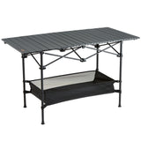 Outdoor Sofas & Lounge Sets: VEVOR Folding Camping Table, Outdoor Portable Side Tables, Lightweight Fold Up Table, Aluminum & Steel Ultra Compact Work Table with Large Storage and Carry Bag, For Beach, Picnic, Travel, 24x16 inch