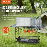 Outdoor Sofas & Lounge Sets: VEVOR Folding Camping Table, Outdoor Portable Side Tables, Lightweight Fold Up Table, Aluminum & Steel Ultra Compact Work Table with Large Storage and Carry Bag, For Beach, Picnic, Travel, 24x16 inch