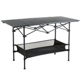 Outdoor Sofas & Lounge Sets: VEVOR Folding Camping Table, Outdoor Portable Side Tables, Lightweight Fold Up Table, Aluminum & Steel Ultra Compact Work Table with Large Storage and Carry Bag, For Beach, Picnic, Travel, 24x16 inch