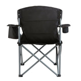 Camp Furniture: VEVOR Camping Folding Chair for Adults, Portable Heavy Duty Outdoor Quad Lumbar Back Padded Arm Chairs with Side Pockets, Cup Holder and Cooler Bag for Beach, Lawn, Picnic, Fishing, Backpacking, Black