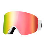 Protective Equipment: VEVOR Frameless Ski Goggles, Magnet Cylindrical Lens with Pink Revo Coating, OTG Anti fog Snow Goggles for Men Women Youth, TPU Frame & Ventilation Structure, Fit for Skiing, Skating, Snowboarding