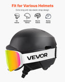 Protective Equipment: VEVOR Frameless Ski Goggles, Magnet Cylindrical Lens with Pink Revo Coating, OTG Anti fog Snow Goggles for Men Women Youth, TPU Frame & Ventilation Structure, Fit for Skiing, Skating, Snowboarding