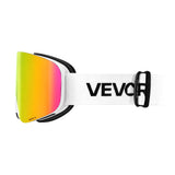 Protective Equipment: VEVOR Frameless Ski Goggles, Magnet Cylindrical Lens with Pink Revo Coating, OTG Anti fog Snow Goggles for Men Women Youth, TPU Frame & Ventilation Structure, Fit for Skiing, Skating, Snowboarding
