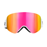 Protective Equipment: VEVOR Frameless Ski Goggles, Magnet Cylindrical Lens with Pink Revo Coating, OTG Anti fog Snow Goggles for Men Women Youth, TPU Frame & Ventilation Structure, Fit for Skiing, Skating, Snowboarding