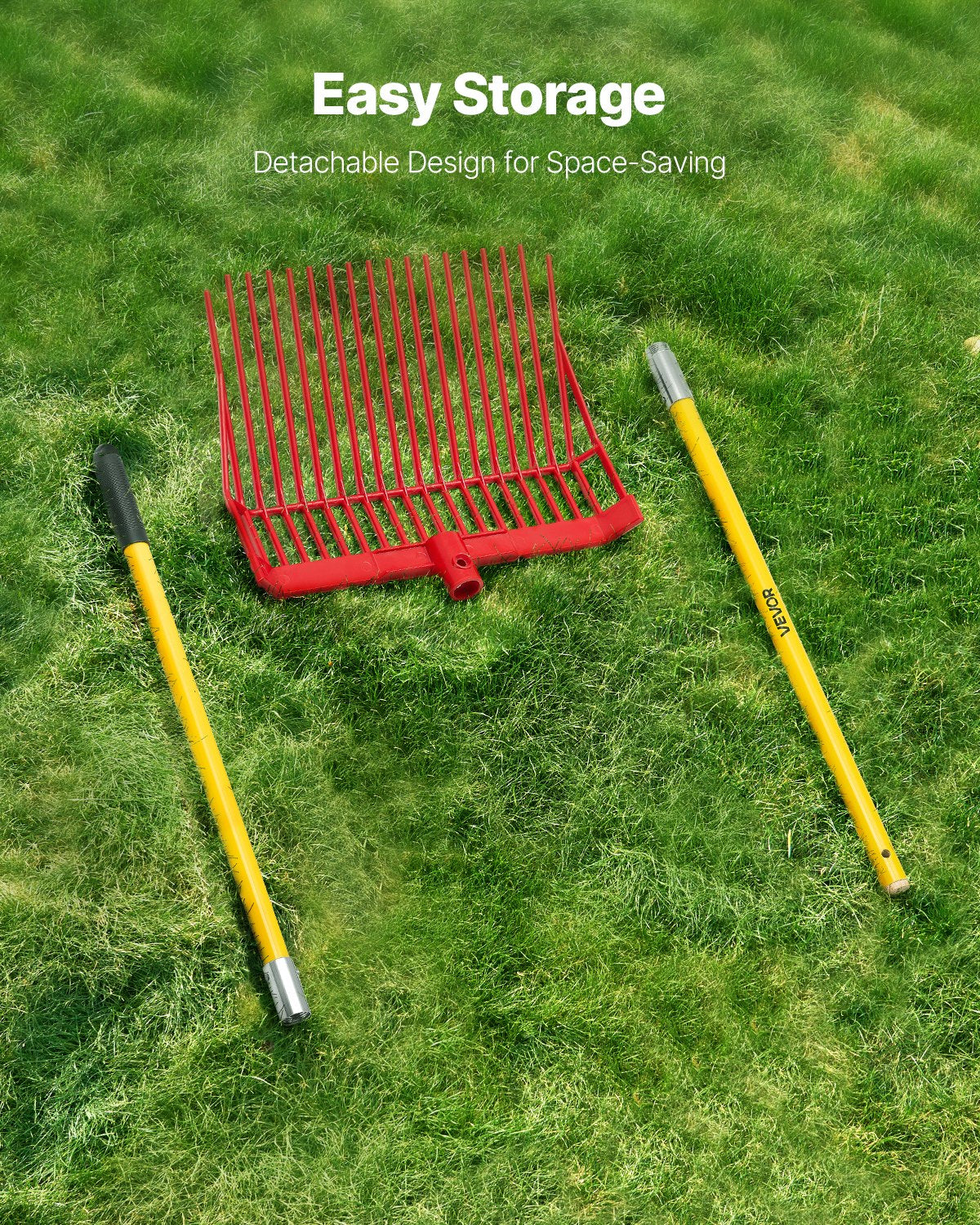Gardening Accessories: VEVOR Horse Manure Fork Garden Tool 18 Tine Plastic Pitchfork Muck Rake for Hay