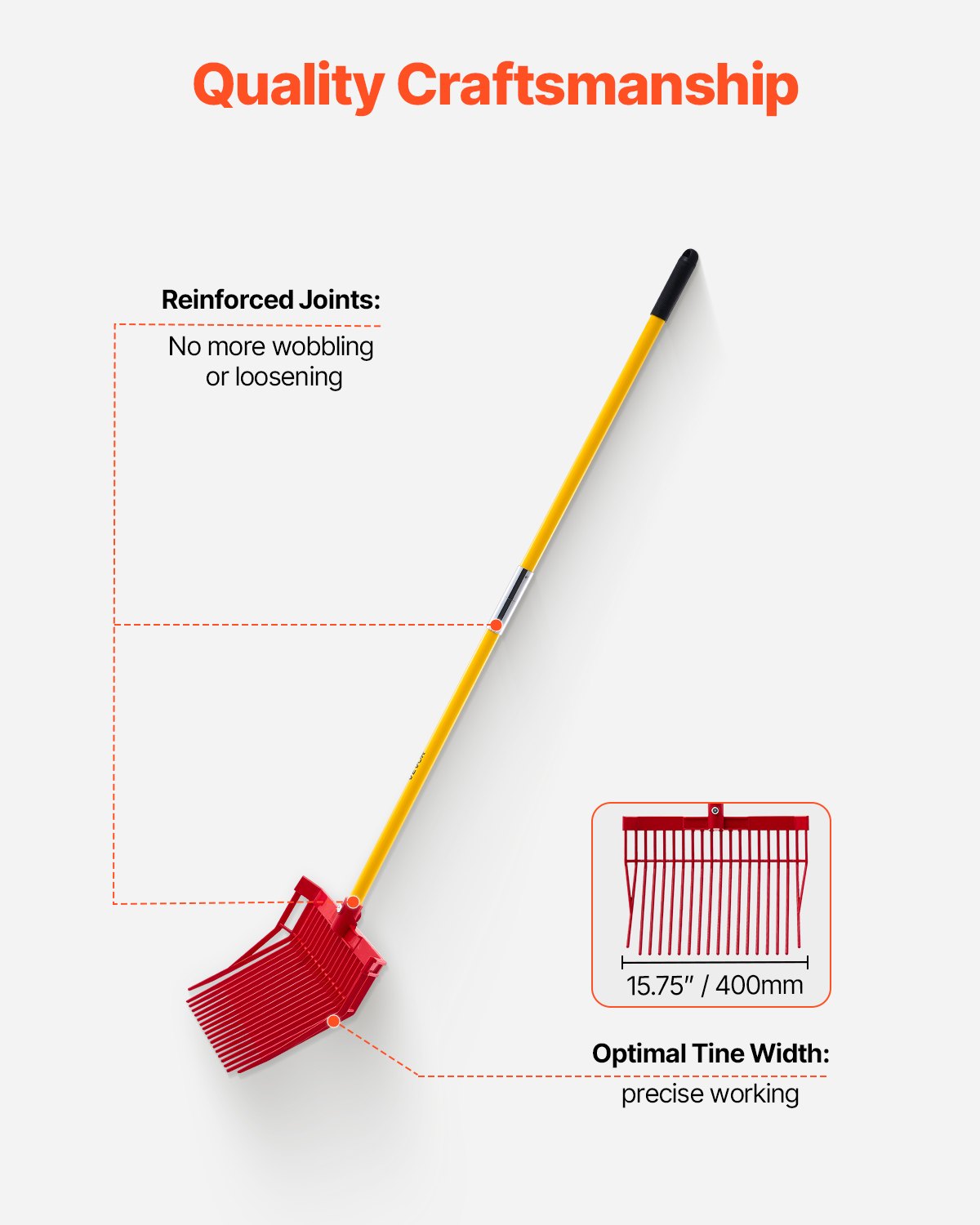 Gardening Accessories: VEVOR Horse Manure Fork Garden Tool 18 Tine Plastic Pitchfork Muck Rake for Hay