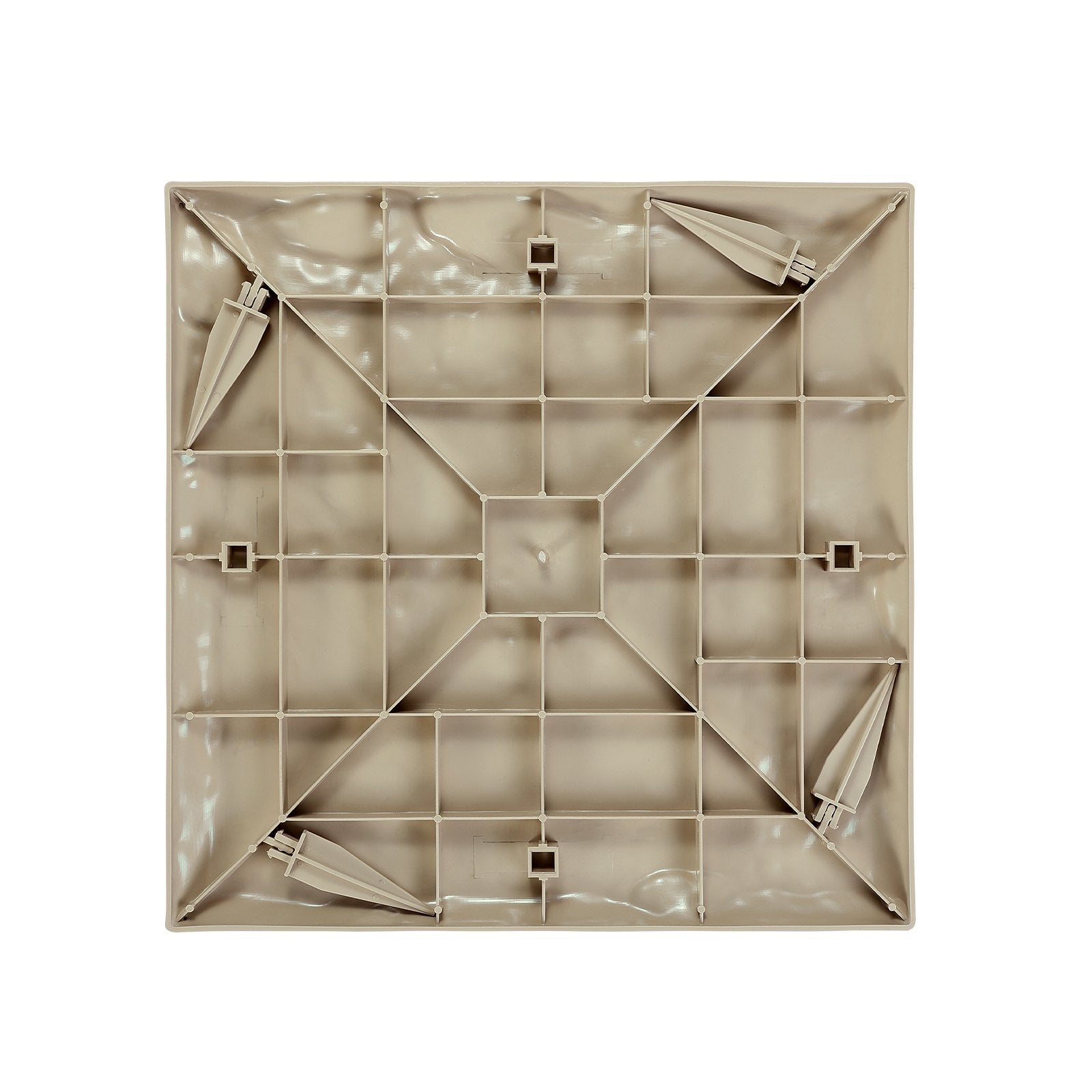 Garden Stepping Stones, 16Pcs 39.5x39.5 cm, Decorative Stepping Stones with Stakes, Weather-Resistant Plastic Pathway Pavers, Smooth Surface, Outdoor Walkway for Lawn Patio Landscape, Beige