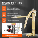 Food Storage: VEVOR Grease Pump, 40L Capacity, Air Operated Grease Pump with 3.88 m High Pressure Hose and Grease Gun, Pneumatic Grease Bucket Pump with Wheels, Portable Lubrication Grease Pump 50:1 Pressure Ratio