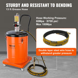 Food Storage: VEVOR Grease Pump, 40L Capacity, Air Operated Grease Pump with 3.88 m High Pressure Hose and Grease Gun, Pneumatic Grease Bucket Pump with Wheels, Portable Lubrication Grease Pump 50:1 Pressure Ratio