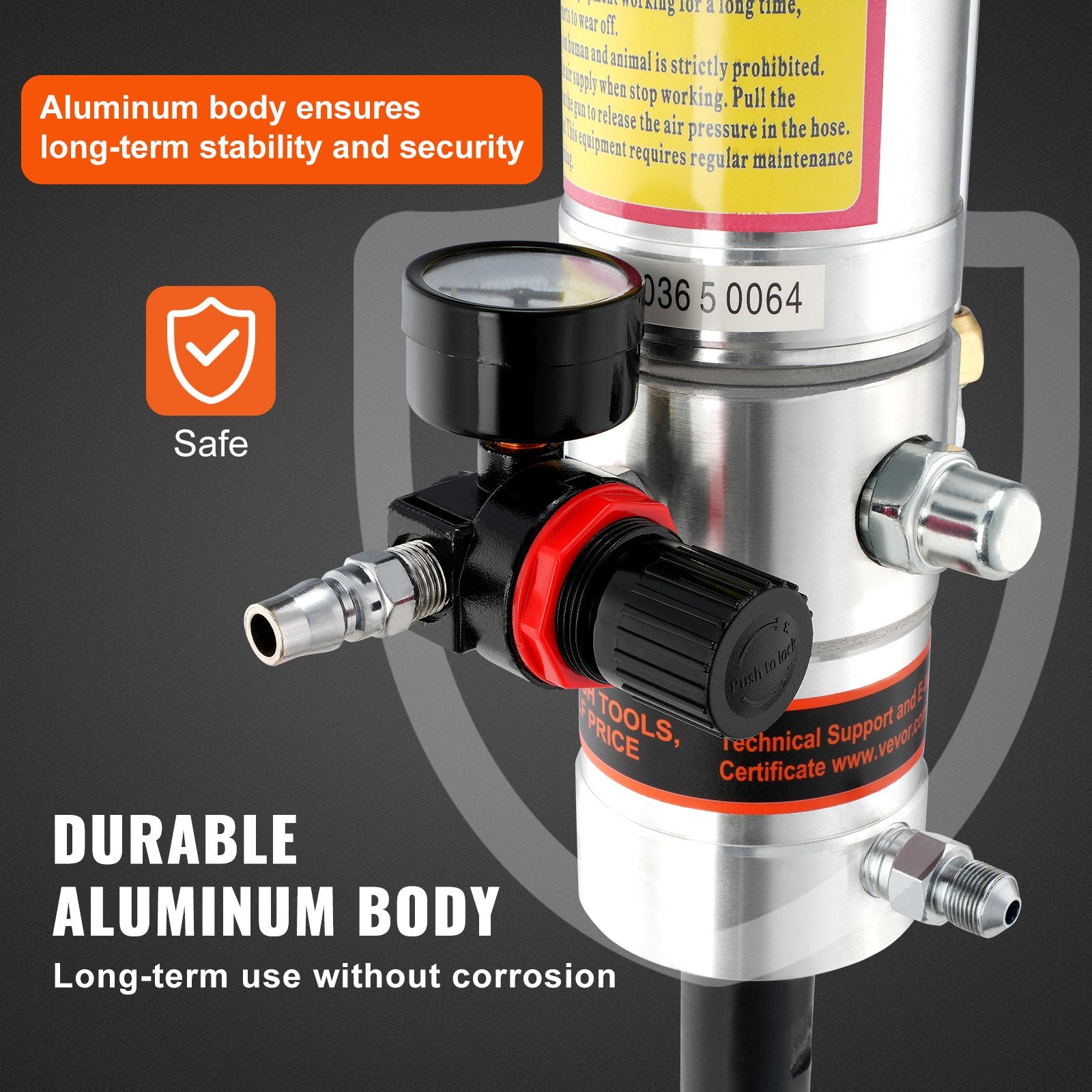 Food Storage: VEVOR Grease Pump, 50:1 Pressure Ratio Air Operated Grease Pump with 3.88 m High Pressure Hose and Grease Gun, Pneumatic Grease Pump, Portable Lubrication Grease Pump with 360° Swivel Grease Gun Head
