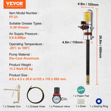 Food Storage: VEVOR Grease Pump, 50:1 Pressure Ratio Air Operated Grease Pump with 3.88 m High Pressure Hose and Grease Gun, Pneumatic Grease Pump, Portable Lubrication Grease Pump with 360° Swivel Grease Gun Head