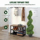 Garden Ornaments: VEVOR Artificial Topiaries Boxwood Trees, 7.6cm Tall (2 Pieces) Faux Topiary Plant Outdoor, All-year Green Feaux Plant w/ Replaceable Leaves for Decorative Indoor/Outdoor/Garden