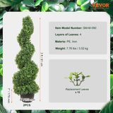 Garden Ornaments: VEVOR Artificial Topiaries Boxwood Trees, 7.6cm Tall (2 Pieces) Faux Topiary Plant Outdoor, All-year Green Feaux Plant w/ Replaceable Leaves for Decorative Indoor/Outdoor/Garden