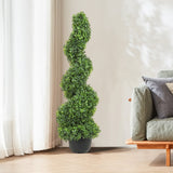 Garden Ornaments: VEVOR Artificial Topiaries Boxwood Trees, 7.6cm Tall (2 Pieces) Faux Topiary Plant Outdoor, All-year Green Feaux Plant w/ Replaceable Leaves for Decorative Indoor/Outdoor/Garden