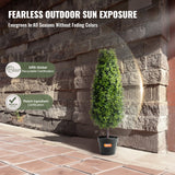 Artificial Flowers & Plants: VEVOR 2 Pack 91.4cm Artificial Boxwood Topiary Tree Faux Plant UV Decor In/Outdoor