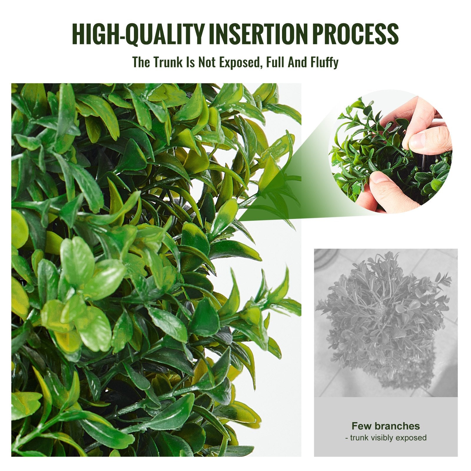 Artificial Flowers & Plants: VEVOR 2 Pack 91.4cm Artificial Boxwood Topiary Tree Faux Plant UV Decor In/Outdoor