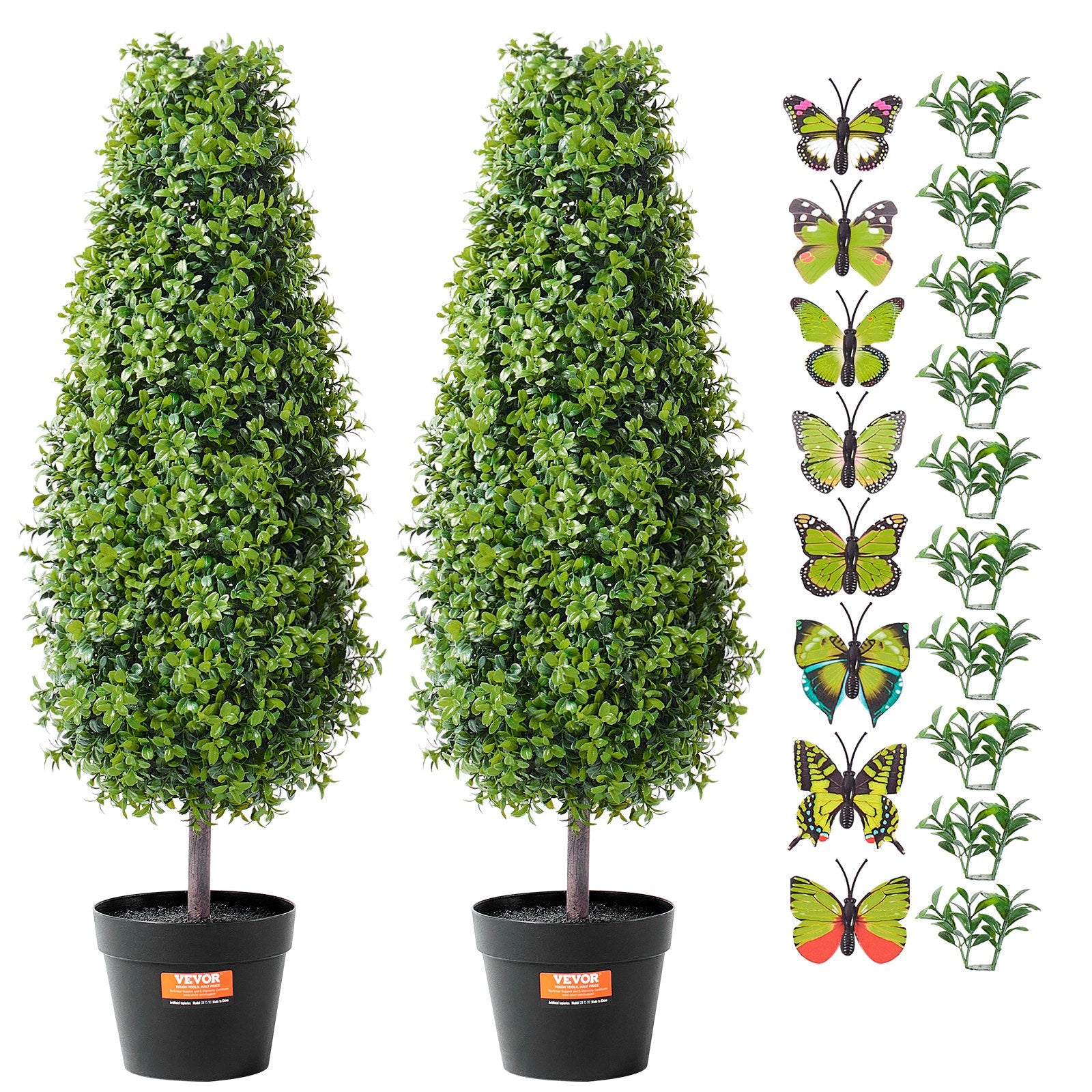 Artificial Flowers & Plants: VEVOR 2 Pack 91.4cm Artificial Boxwood Topiary Tree Faux Plant UV Decor In/Outdoor