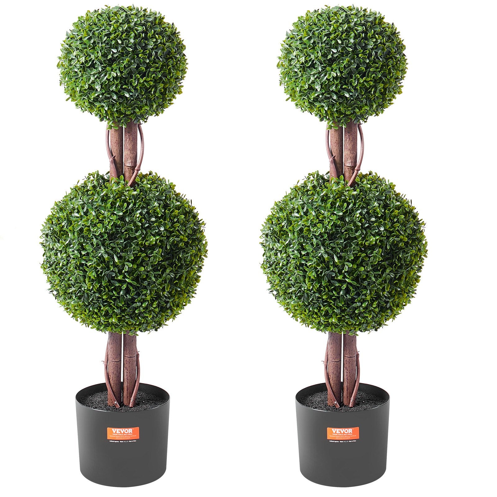 Artificial Flowers & Plants: VEVOR 2 Pack 91.4cm Artificial Boxwood Topiary Tree Faux Plant UV Decor In/Outdoor