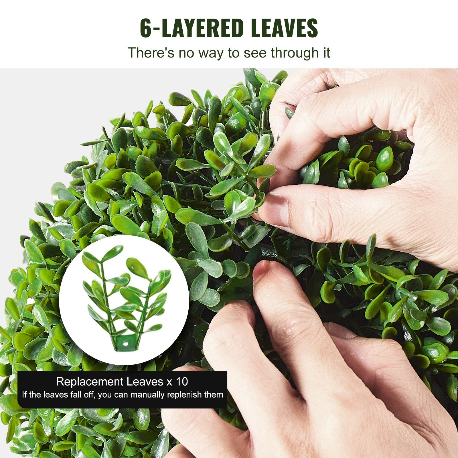 Artificial Flowers & Plants: VEVOR 2 Pack 91.4cm Artificial Boxwood Topiary Tree Faux Plant UV Decor In/Outdoor