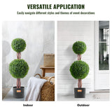 Artificial Flowers & Plants: VEVOR 2 Pack 91.4cm Artificial Boxwood Topiary Tree Faux Plant UV Decor In/Outdoor