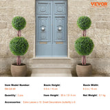 Artificial Flowers & Plants: VEVOR 2 Pack 91.4cm Artificial Boxwood Topiary Tree Faux Plant UV Decor In/Outdoor