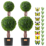 Artificial Flowers & Plants: VEVOR 2 Pack 91.4cm Artificial Boxwood Topiary Tree Faux Plant UV Decor In/Outdoor