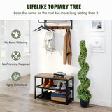 Garden Ornaments: VEVOR Artificial Topiaries Boxwood Trees, 10cm Tall (2 Pieces) Faux Topiary Plant Outdoor, All-year Green Feaux Plant w/ Replaceable Leaves for Decorative Indoor/Outdoor/Garden