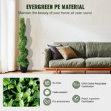 Garden Ornaments: VEVOR Artificial Topiaries Boxwood Trees, 10cm Tall (2 Pieces) Faux Topiary Plant Outdoor, All-year Green Feaux Plant w/ Replaceable Leaves for Decorative Indoor/Outdoor/Garden